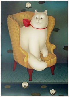 Sedia moderna contemporanea incorniciata firmata Igor Galanin White Cat Wing Chair 64/175