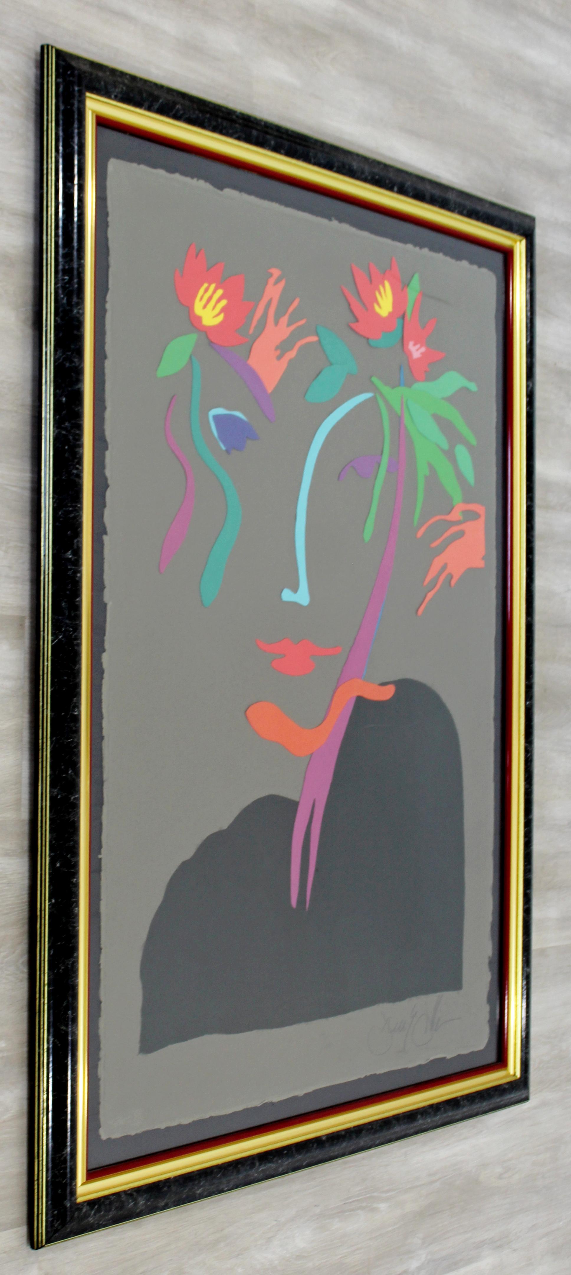 For your consideration is a beautiful, framed paper collage portrait, signed by Frank Gallo, entitled 