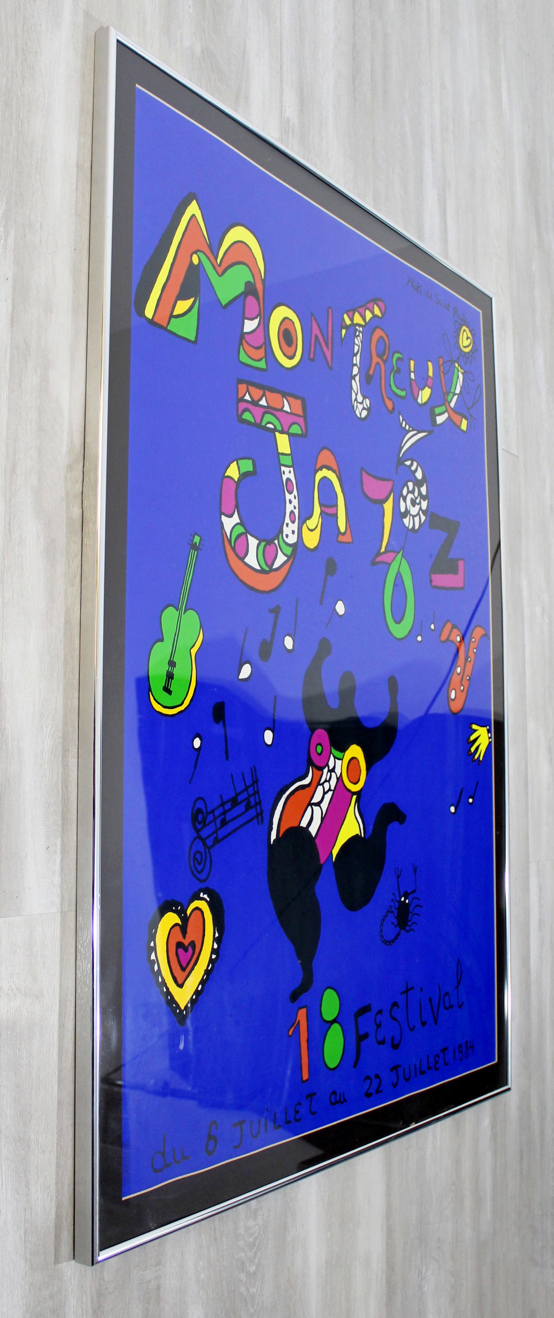 Zeitgenössisch Modern Gerahmtes Poster Montreux Jazz Festival Niki de Sain Phalle (Papier)