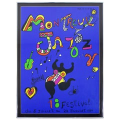 Contemporary Modern Framed Poster Montreux Jazz Festival Niki de Sain Phalle