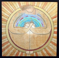 Zeitgenössische moderne gerahmte Serigraphie signiert Orlando Botero Rainbow Maker 2/3