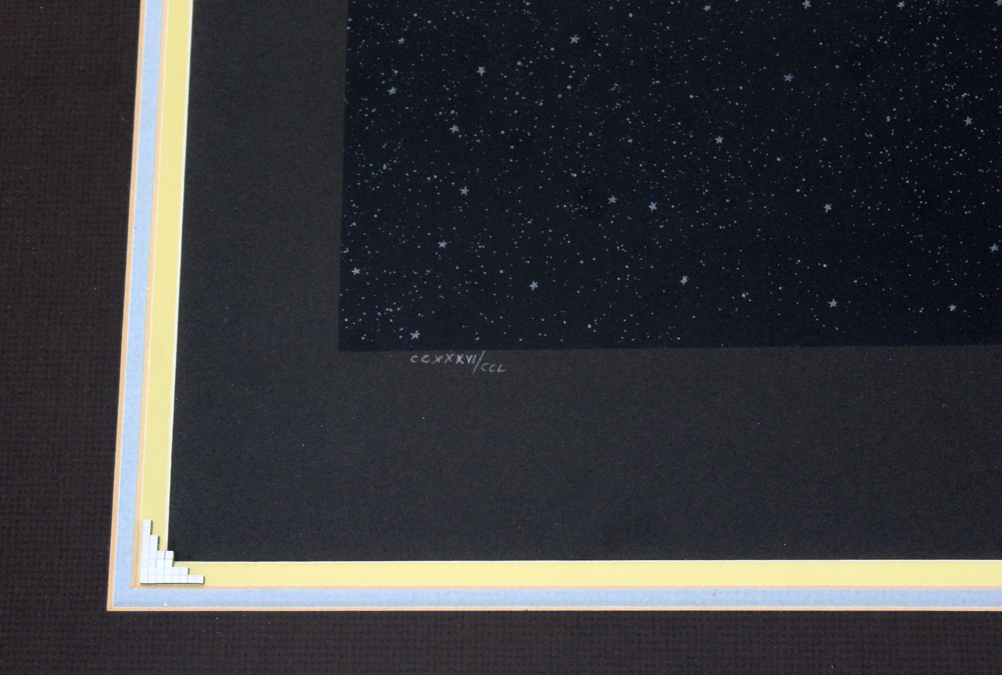 Contemporary Modern Framed Serigraph Twilight Signed Erte with Gold Leaf COA 1