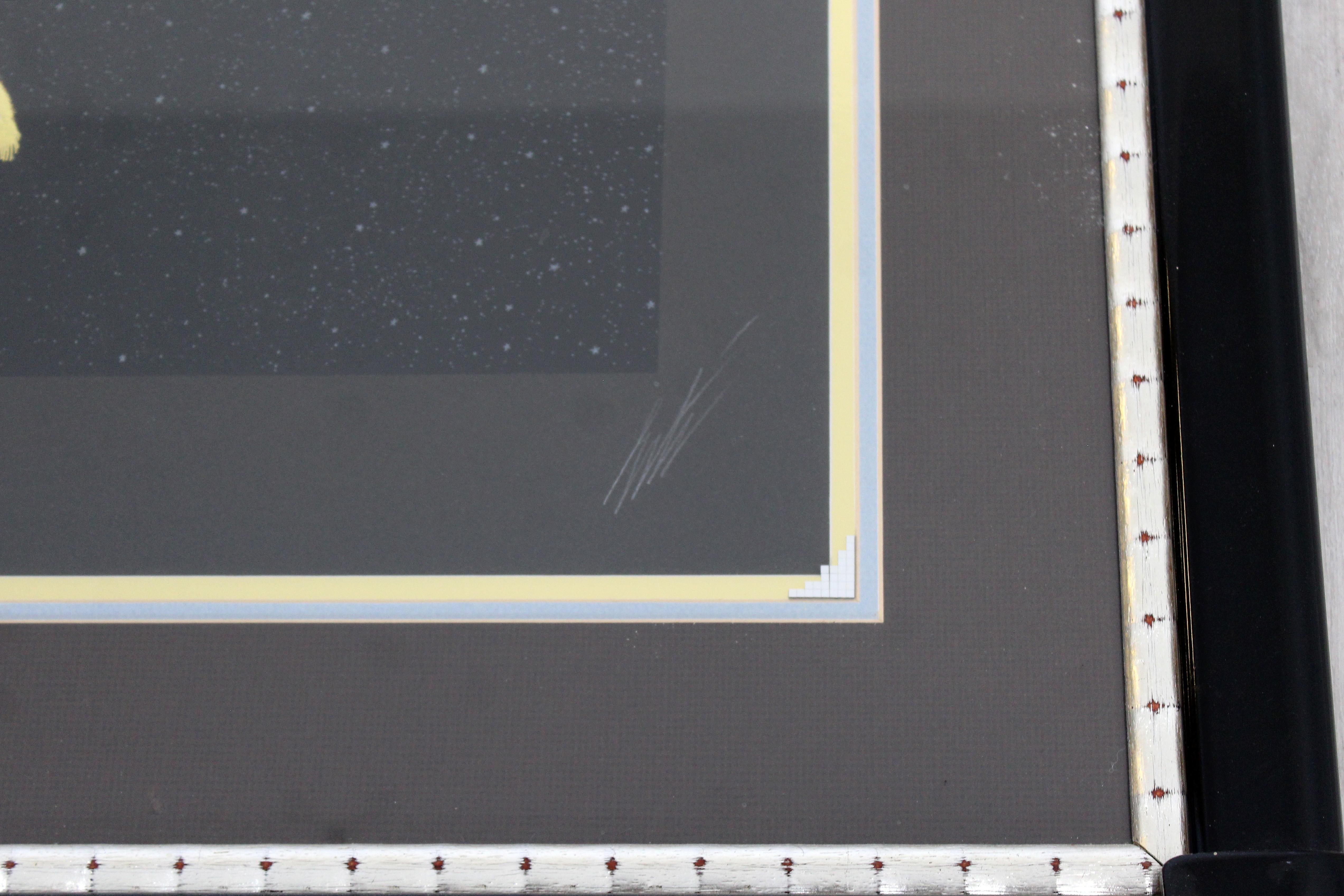 Contemporary Modern Framed Serigraph Twilight Signed Erte with Gold Leaf COA 2