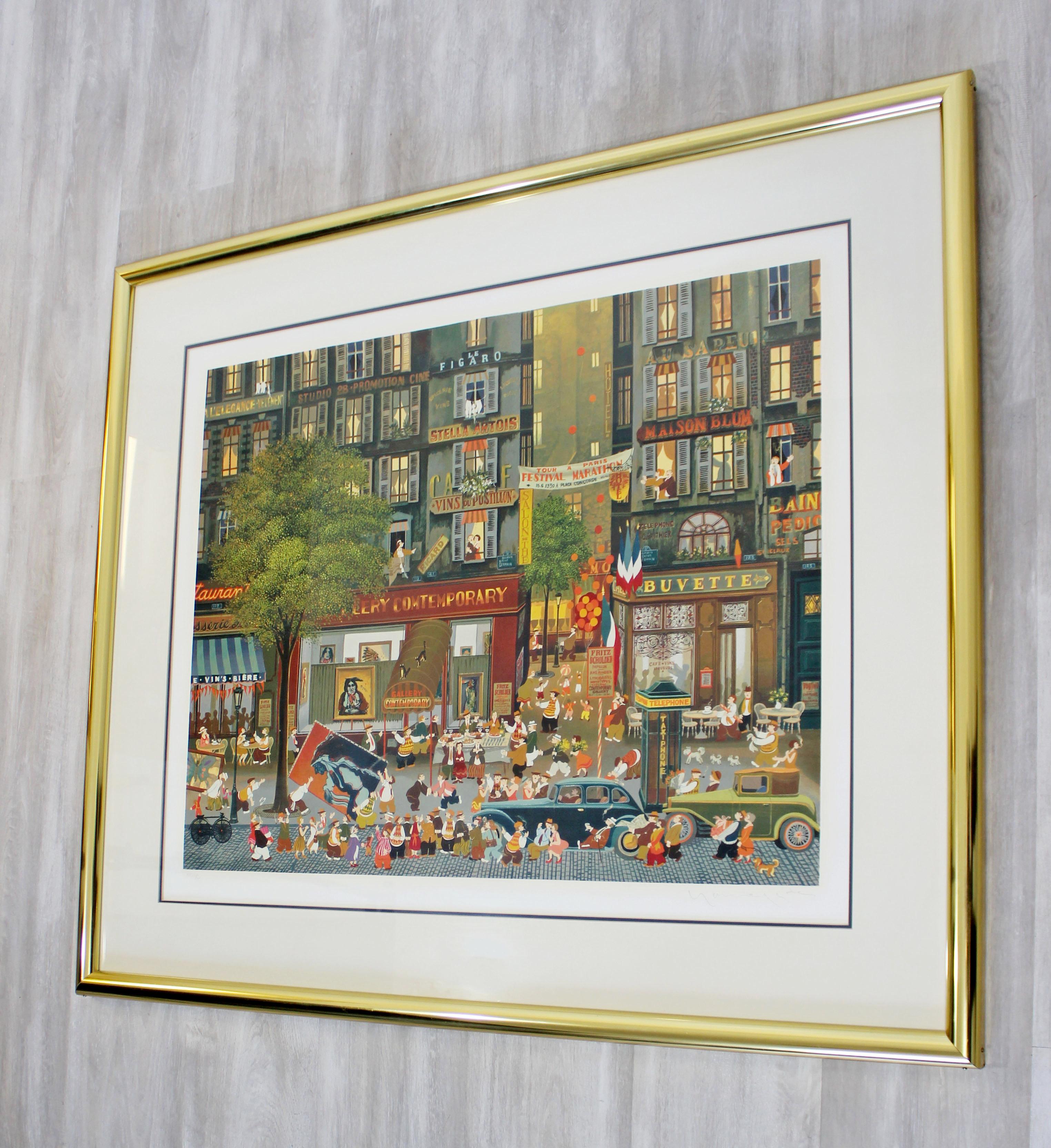 Contemporary Modern Framed Signed Hiro Yamagata Lithograph 27/100 In Good Condition In Keego Harbor, MI