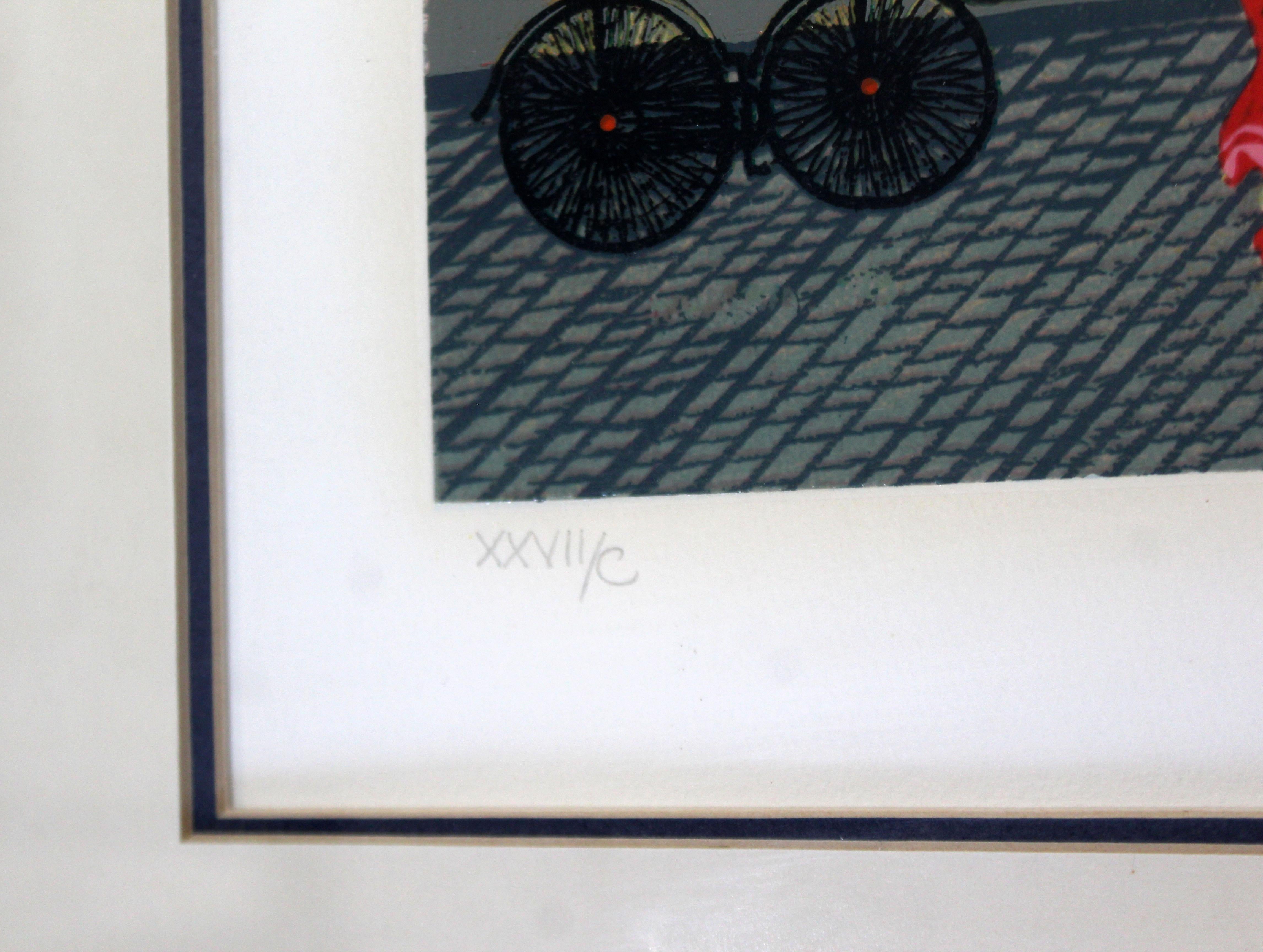 Contemporary Modern Framed Signed Hiro Yamagata Lithograph 27/100 1