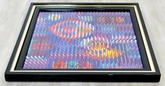 Contemporary Modern Framed Signed Mixed-Media by Farhi Farhigraph Space Dynamics