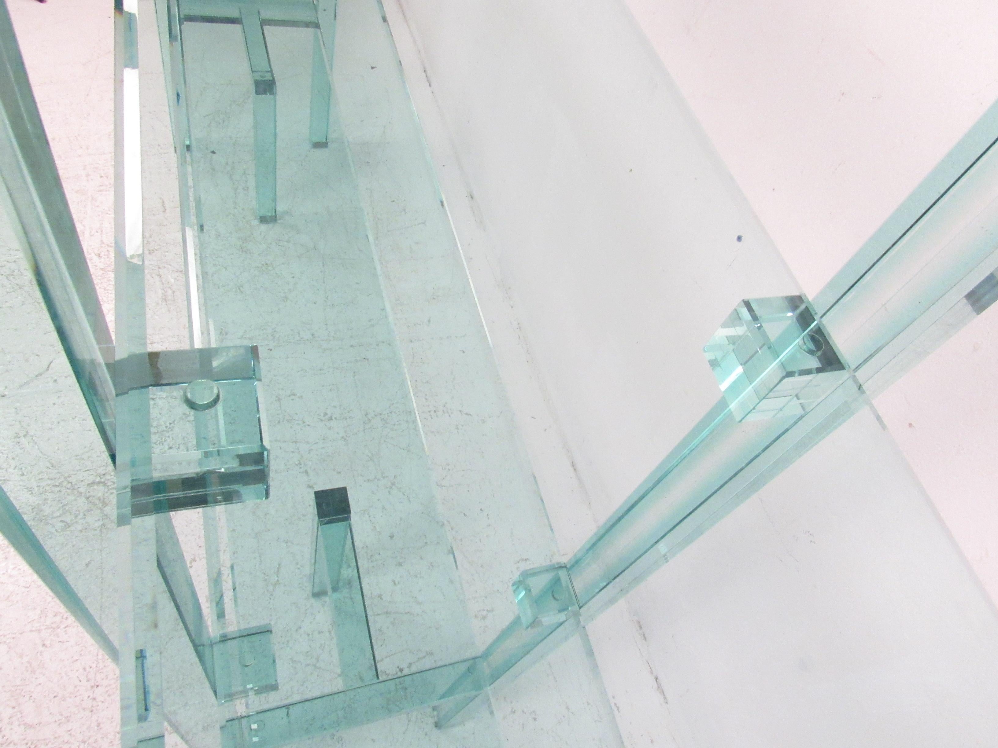 free standing glass shelves