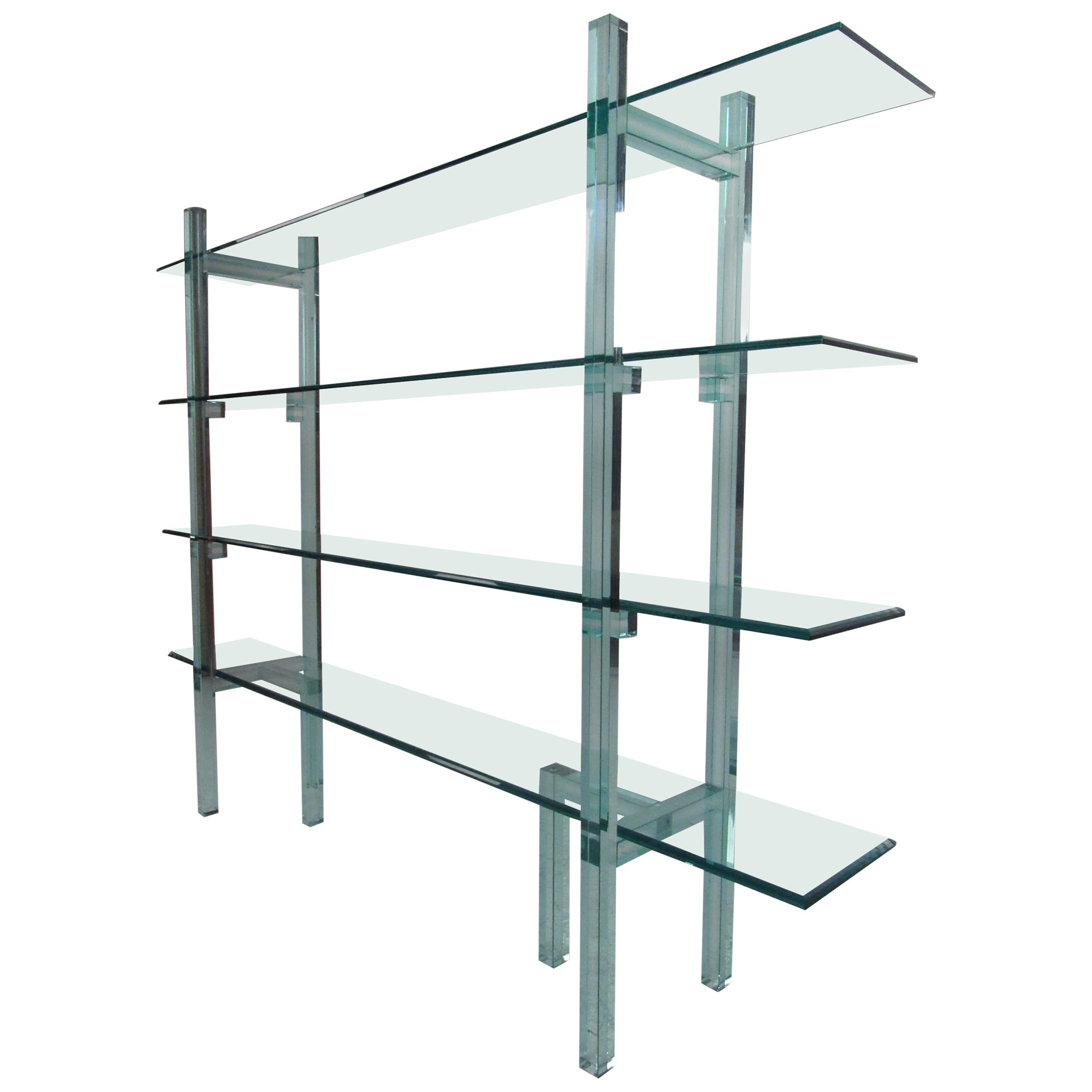 Contemporary Modern Freestanding Glass Bookcase or Étagère