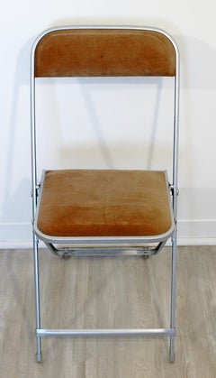 Contemporary Modern Fritz & Co Set of 12 Aluminum Folding Side Chairs, 1980s