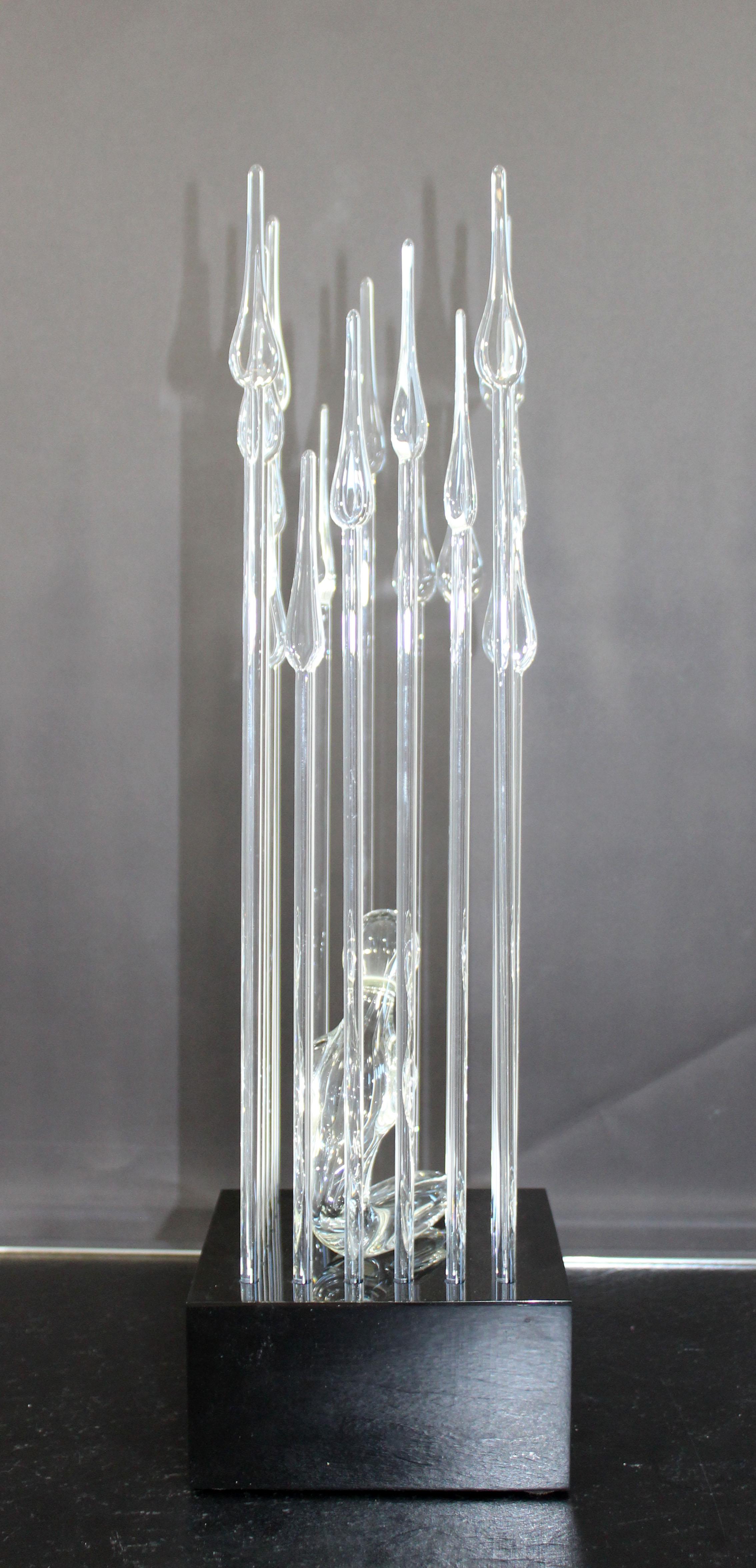 Late 20th Century Contemporary Modern Glass Table Sculpture of Caged Woman Signed by Artist