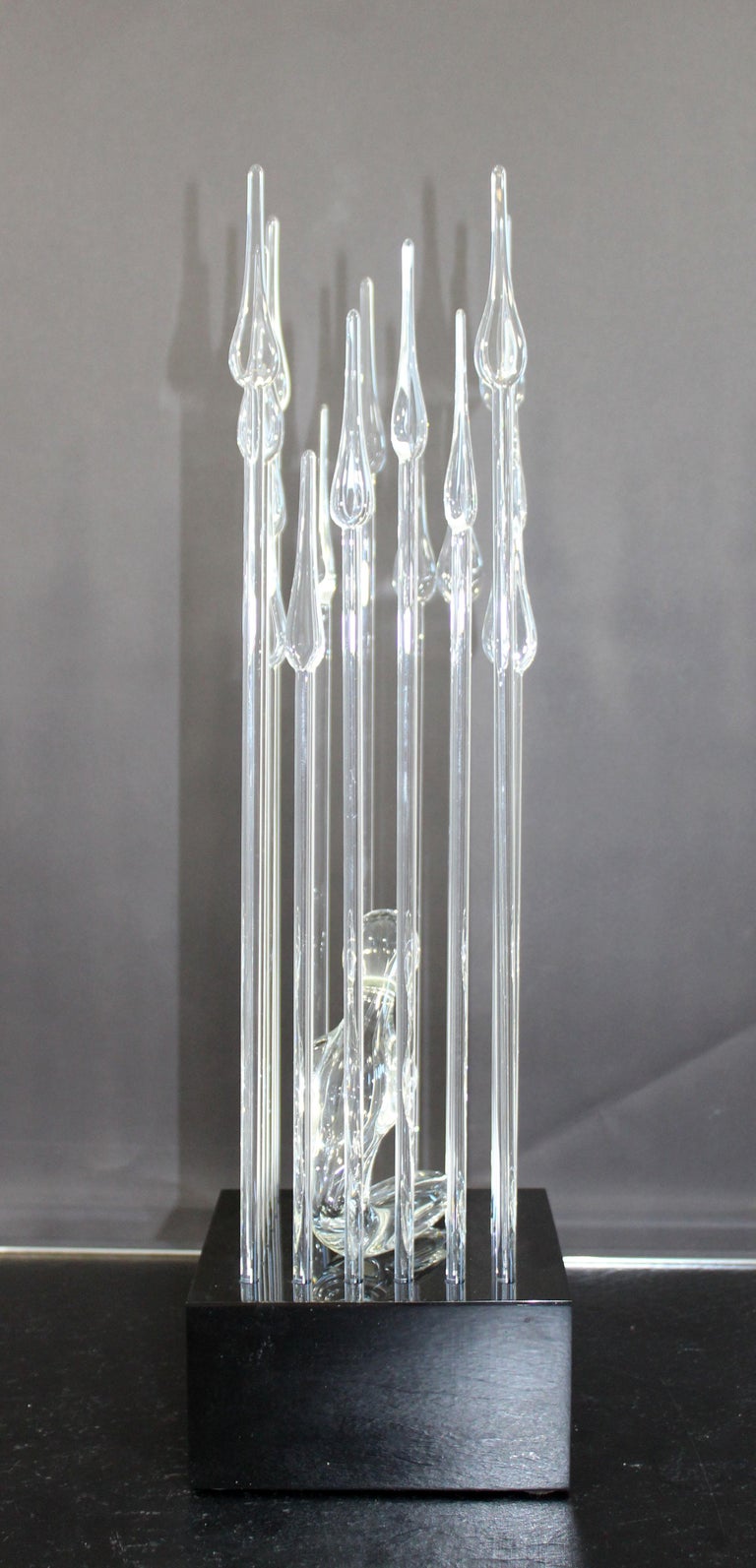 Contemporary Modern Glass Table Sculpture of Caged Woman Signed by