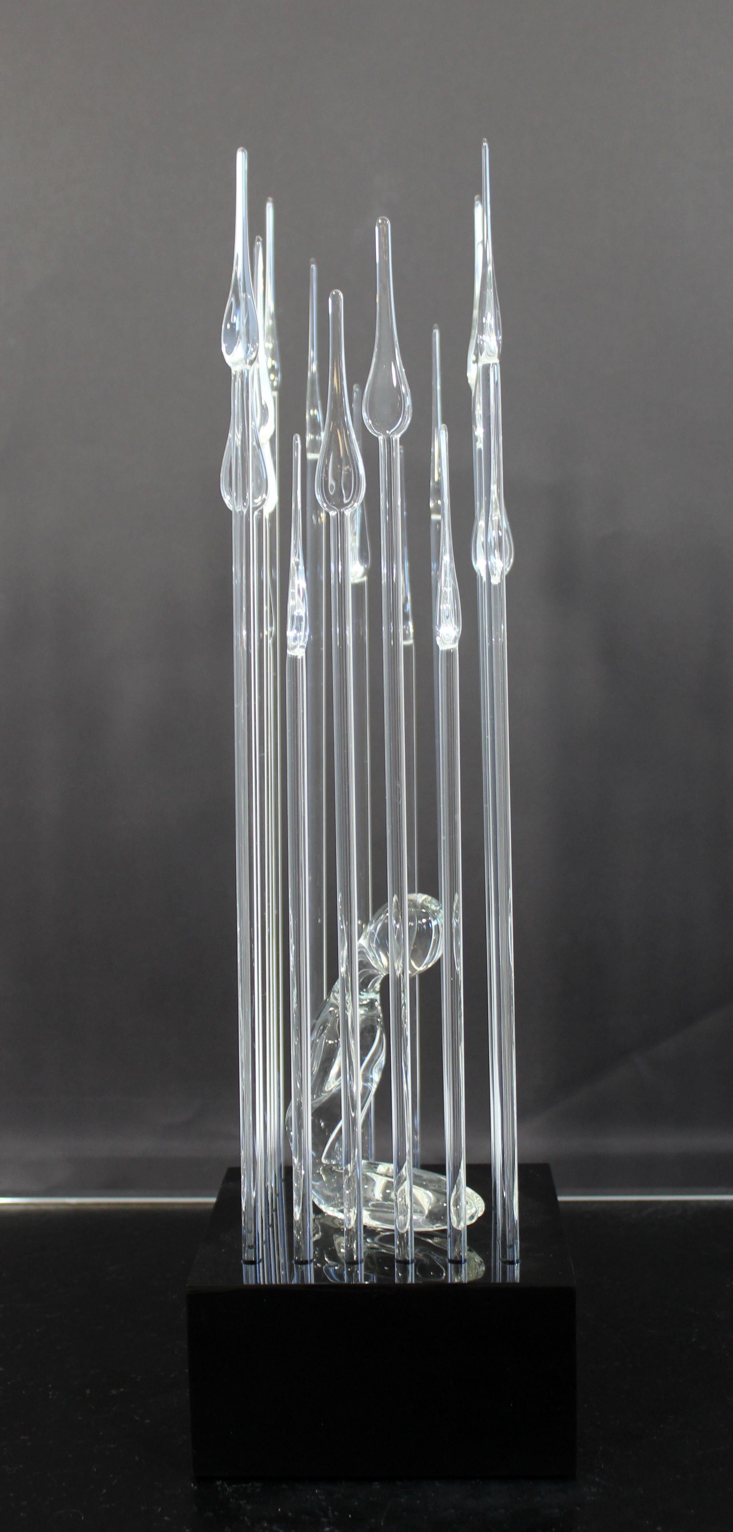 Contemporary Modern Glass Table Sculpture of Caged Woman Signed by Artist 2