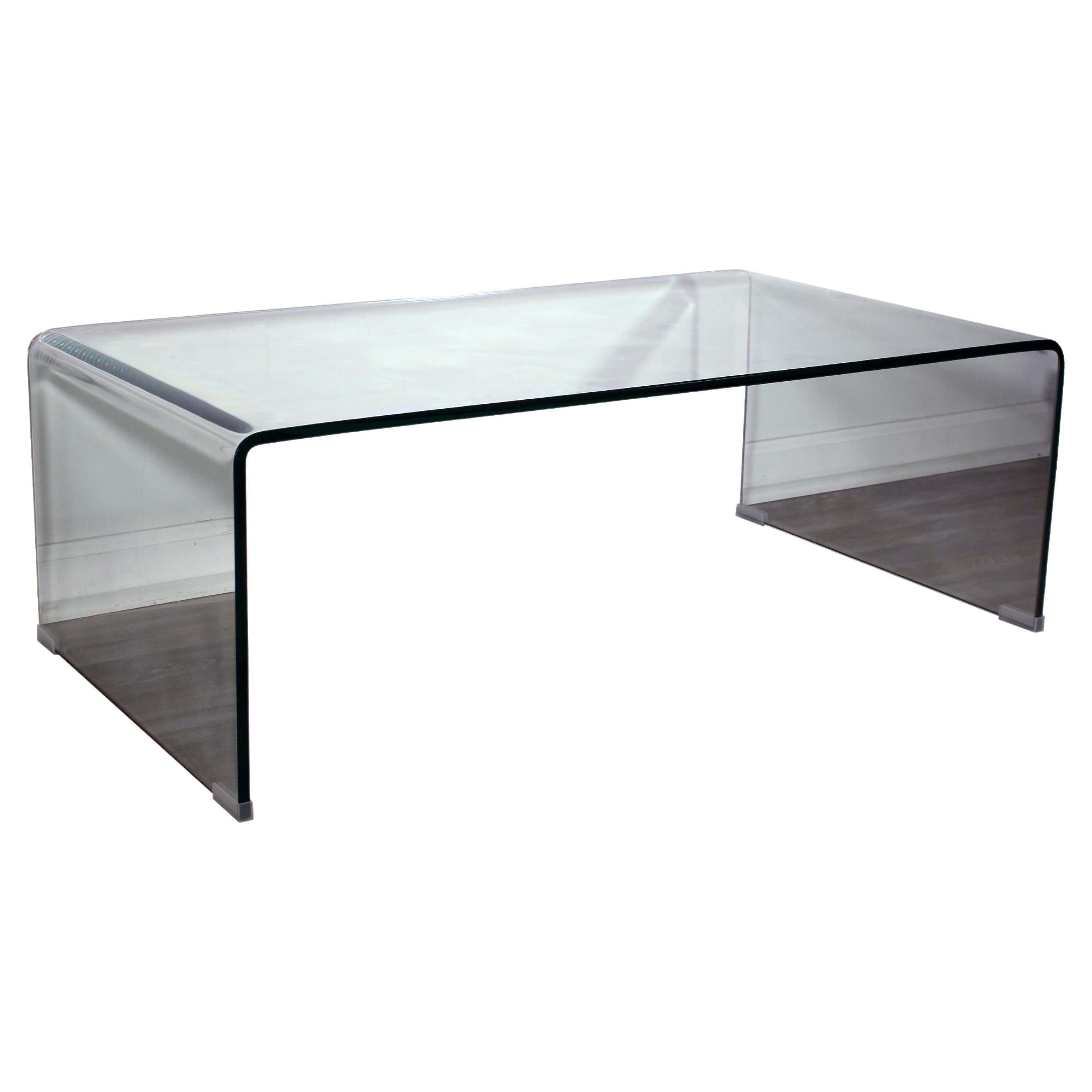 Contemporary Modern Glass Waterfall Table