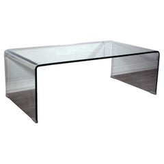 Retro Contemporary Modern Glass Waterfall Table