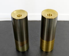 Contemporary Modern Gold Gilt Metal Pair Candlesticks Signed Michael Aram, 1980s