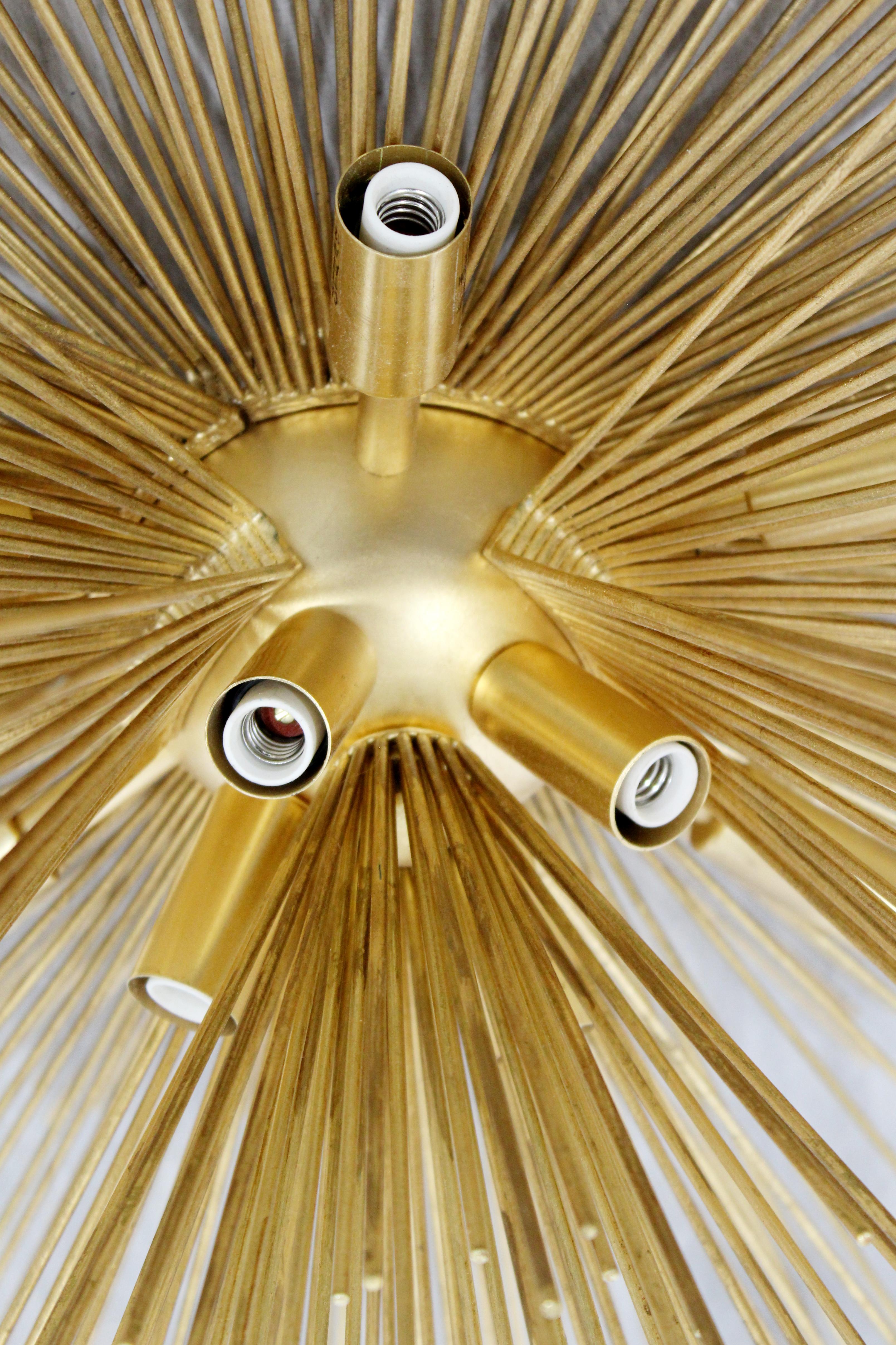 Late 20th Century Contemporary Modern Gold Painted Sputnik Pendant Light Fixture