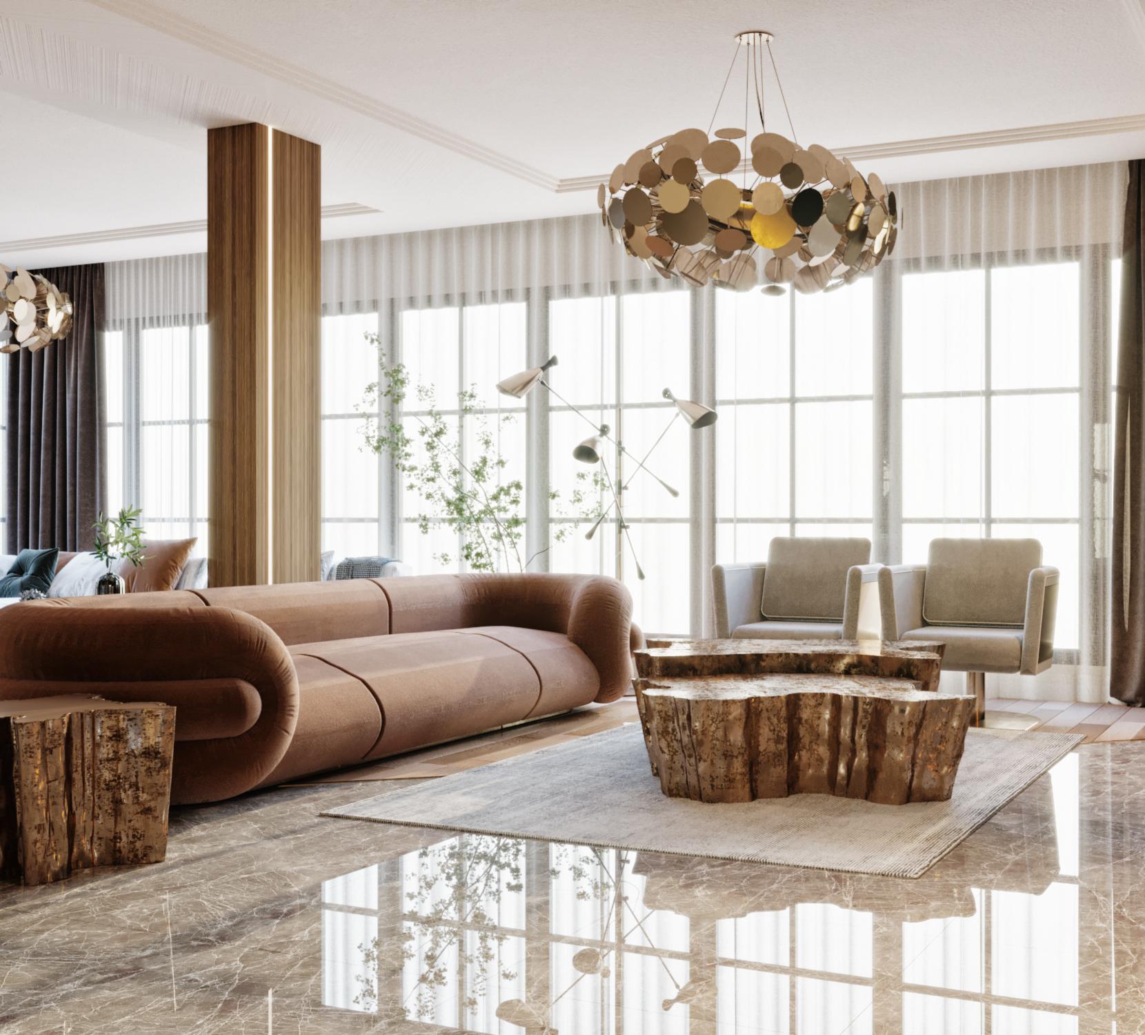Bronzed Contemporary Modern Gommosa Sofa by Caffe Latte For Sale