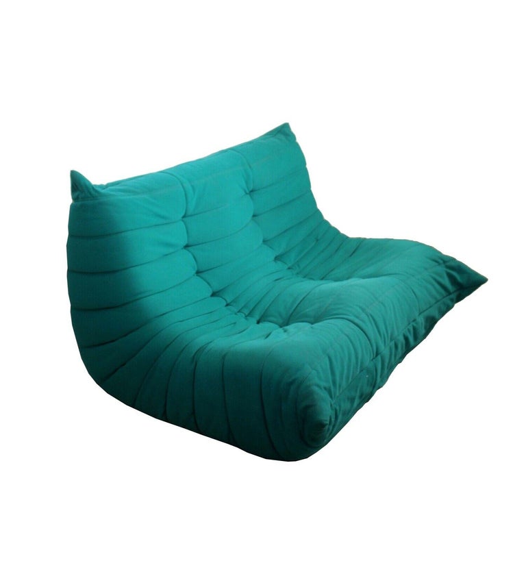 Contemporary Modern Green Togo Sofa by Michel Ducaroy by Ligne For Sale 