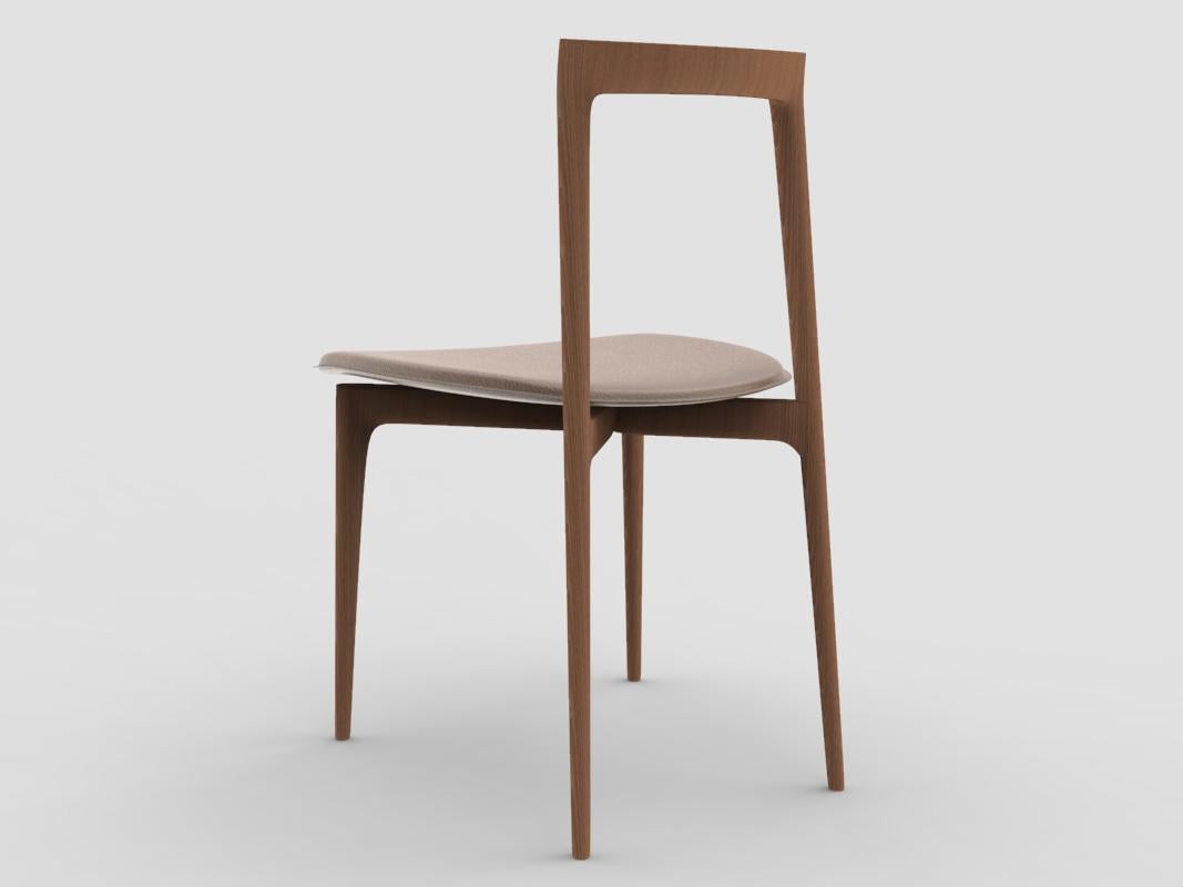 Portugais Chaise The Moderns Contemporary en cuir Linea 611  Wood Wood par Collector Studio en vente