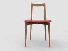 Sedia moderna contemporanea grigia in pelle e legno Linea 657 di Collector Studio