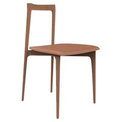 Moderner grauer Stuhl Linea 662 aus Leder und Holz von Collector Studio
