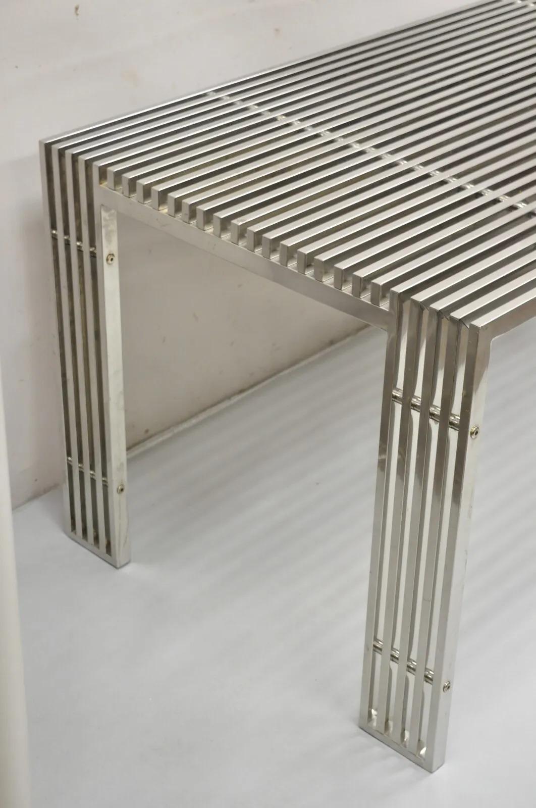 Contemporary Modern Gridiron Edelstahl Metall Post-Modern Dining Table Desk (21. Jahrhundert und zeitgenössisch) im Angebot