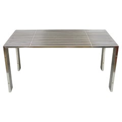 Contemporary Modern Gridiron Edelstahl Metall Post-Modern Dining Table Desk