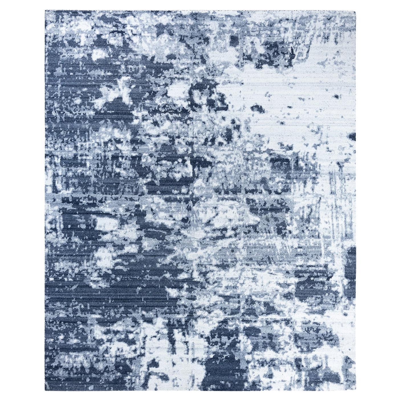 Tappeto moderno contemporaneo in seta astratta annodata a mano, nero, 8' 2" x 9' 10"