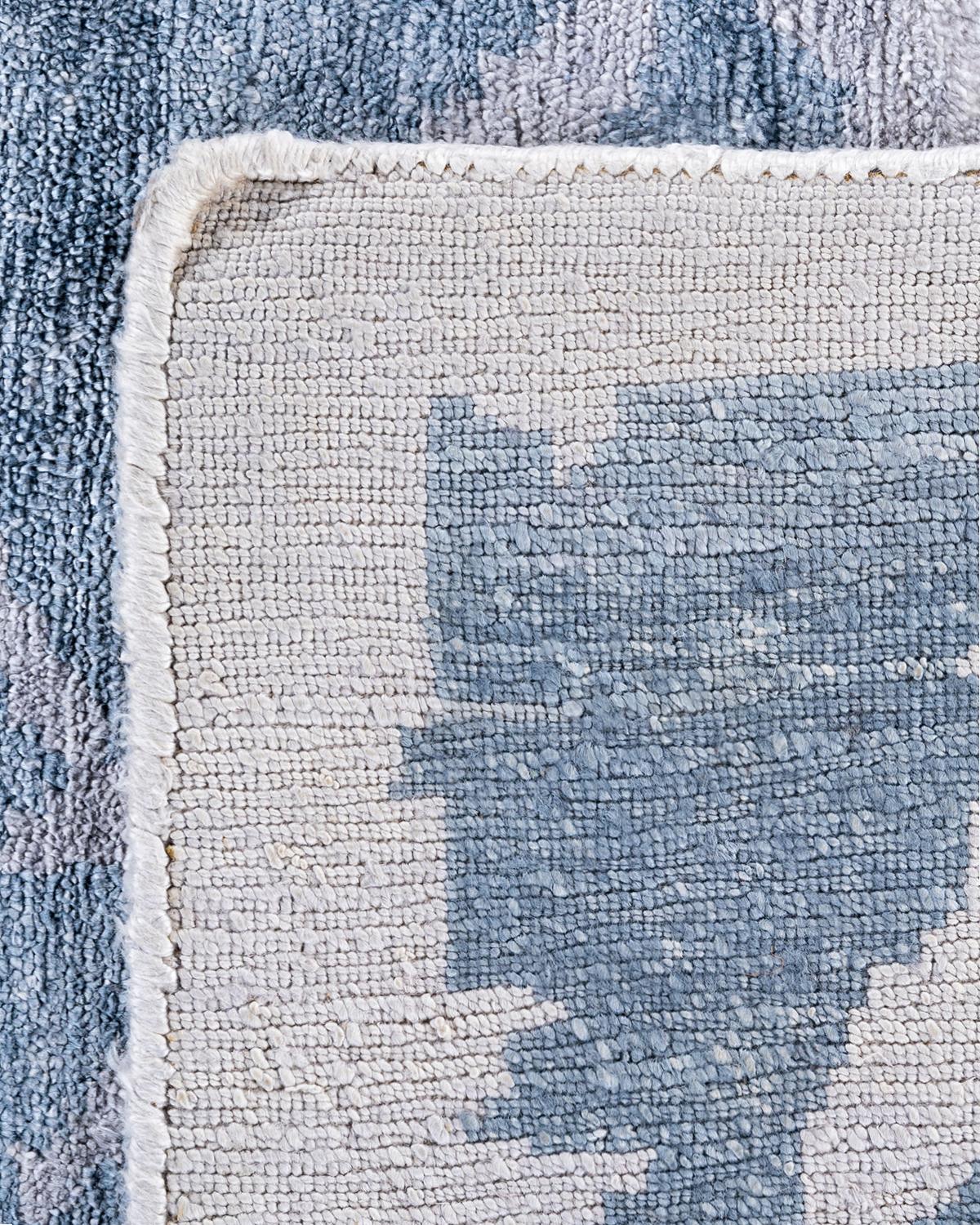Tappeto moderno e contemporaneo in seta astratta annodata a mano di colore grigio 8' 2