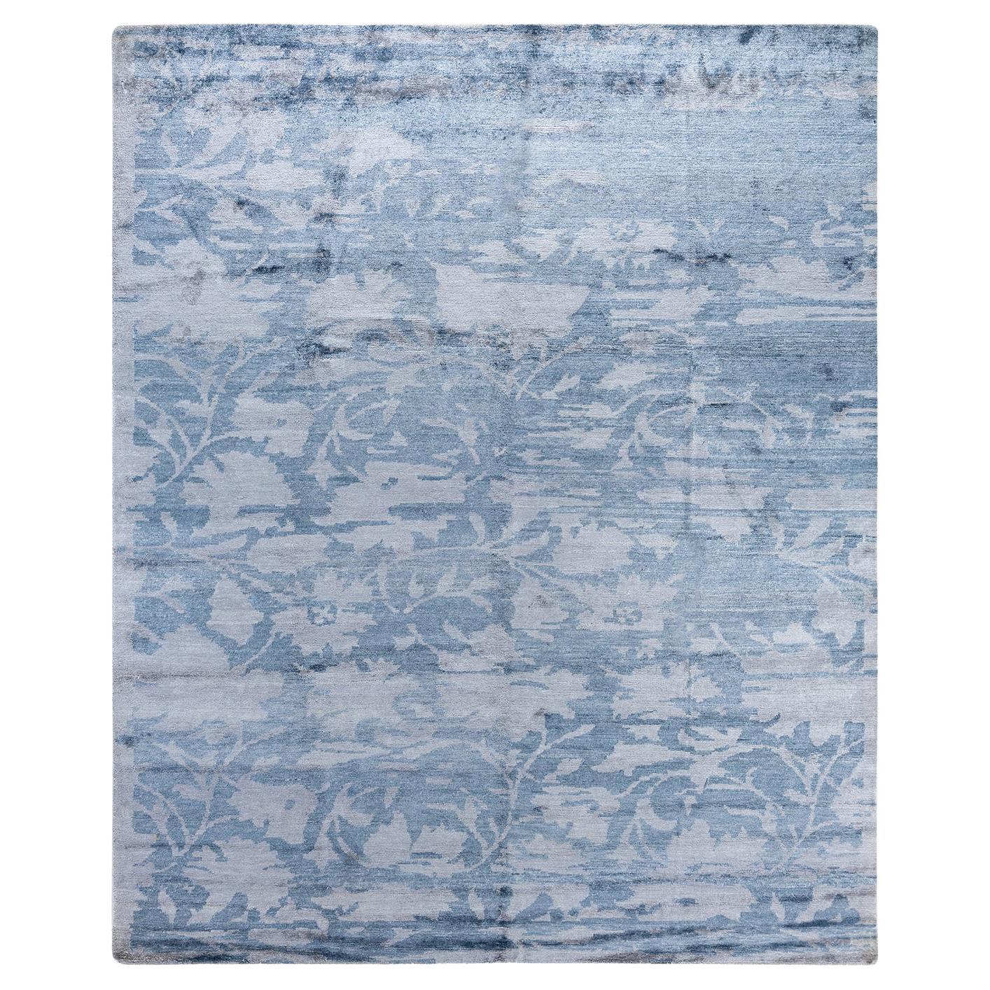 Tappeto moderno e contemporaneo in seta astratta annodata a mano di colore grigio 8' 2" x 9' 10" in vendita