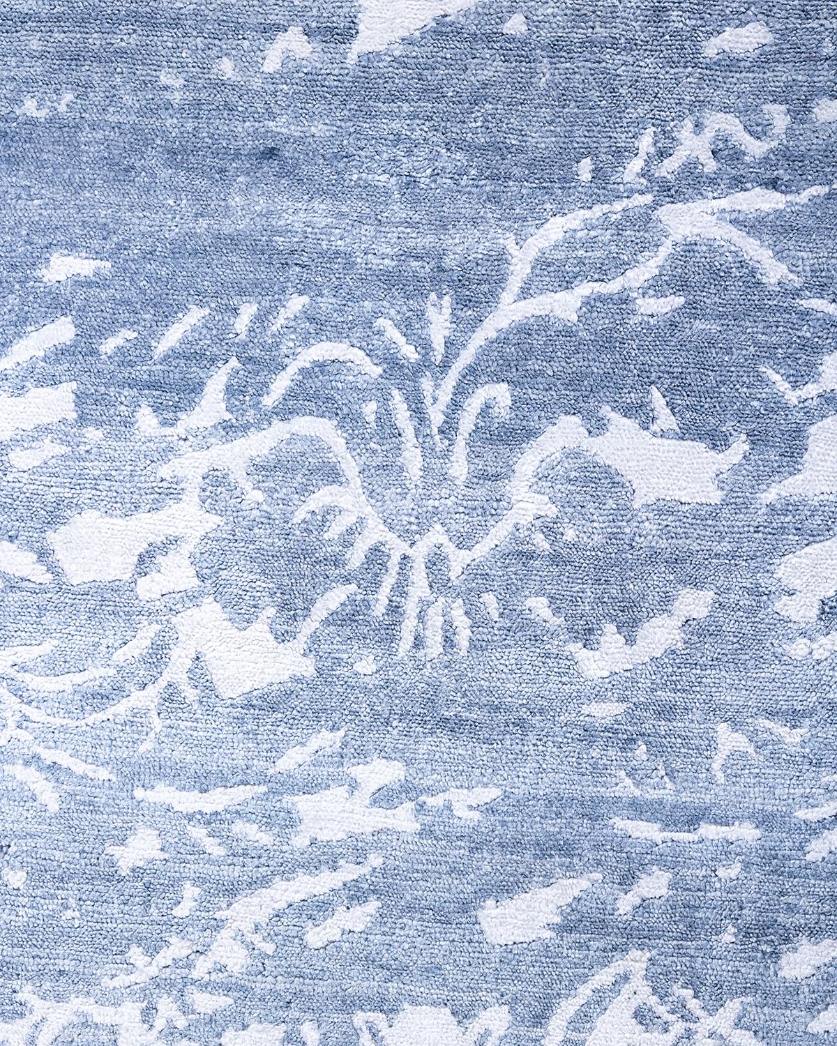 Alfombra de seda abstracta anudada a mano, moderna y contemporánea 9' 0