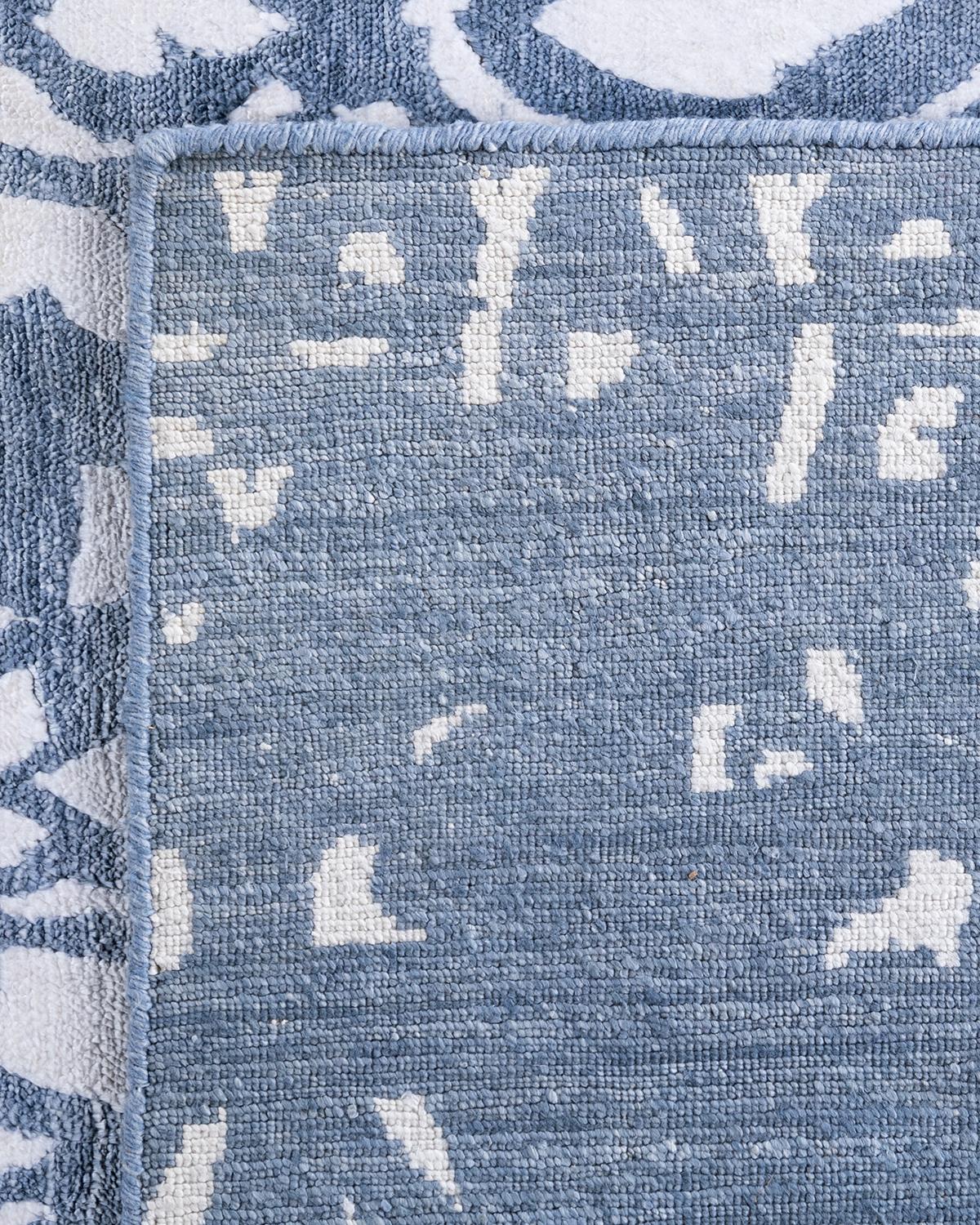 Contemporary Modern Hand Knoted Abstract Silk Gray Area Rugs 9' 0