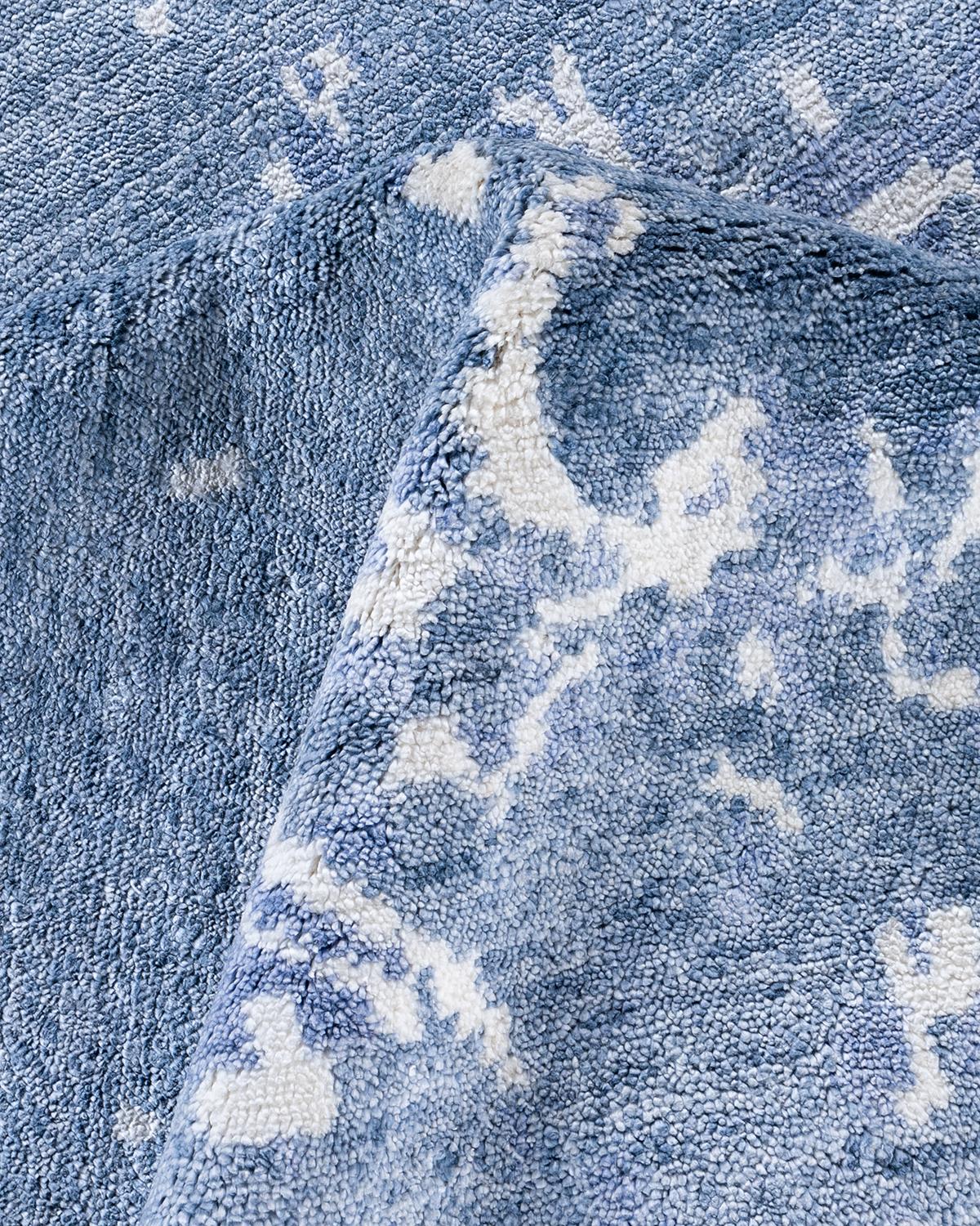 Seta Tappeto moderno e contemporaneo in seta astratta annodata a mano di colore grigio 9' 1