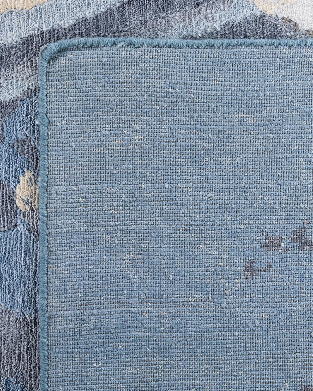 Alfombra de seda abstracta anudada a mano, moderna y contemporánea 9' 1