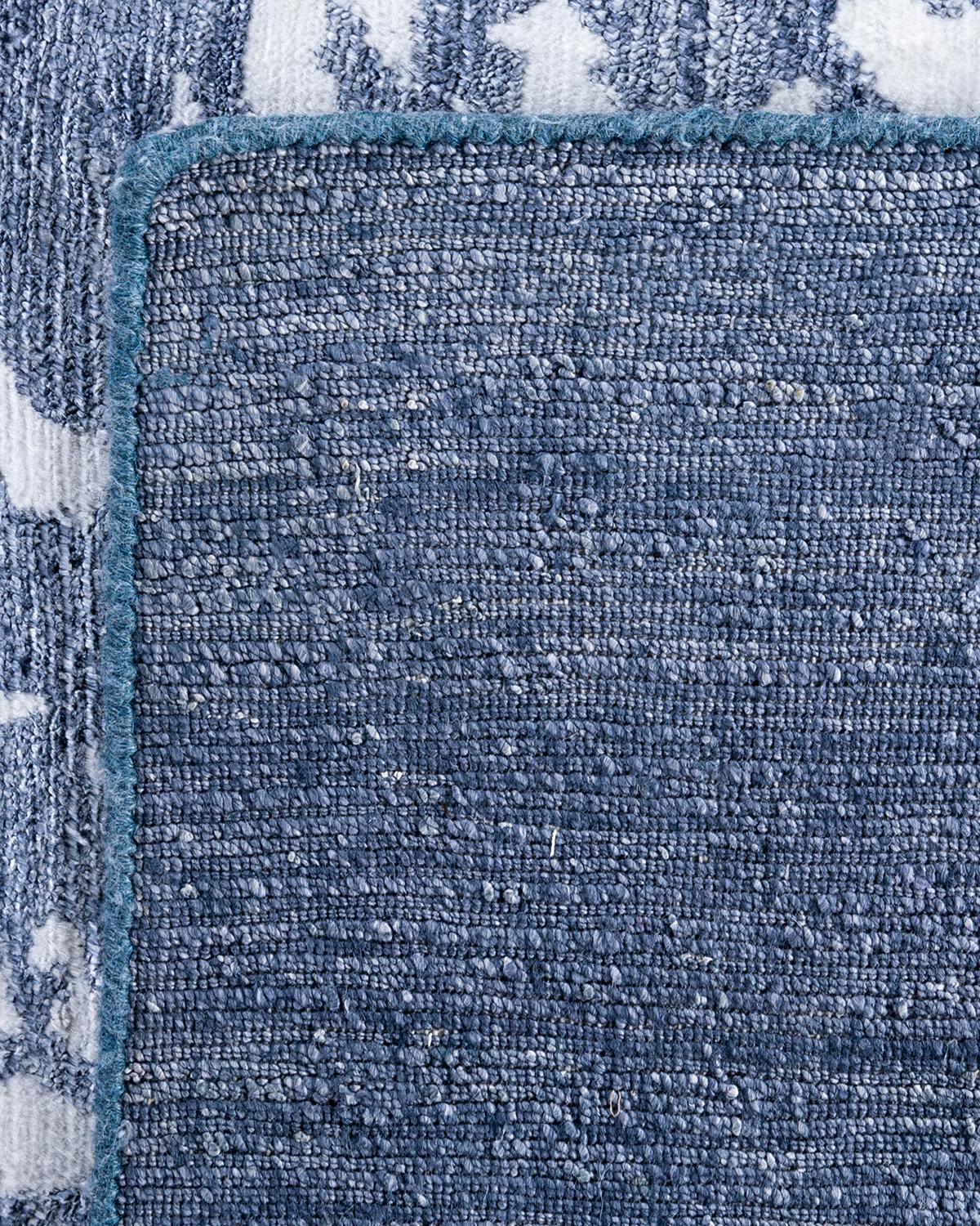 Tappeto moderno e contemporaneo in seta astratta annodata a mano di colore grigio 9' 2