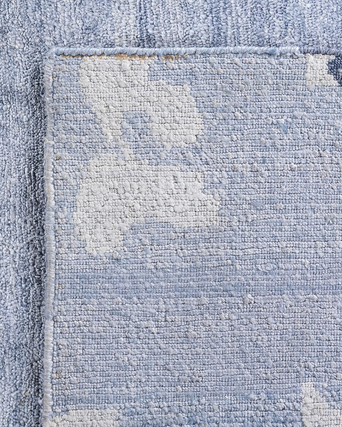 Tappeto moderno e contemporaneo in seta astratta annodata a mano di colore grigio 9' 2