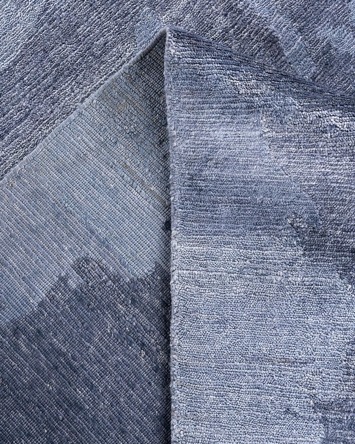 XXI secolo e contemporaneo Tappeto moderno e contemporaneo in seta astratta annodata a mano di colore grigio 9' 2