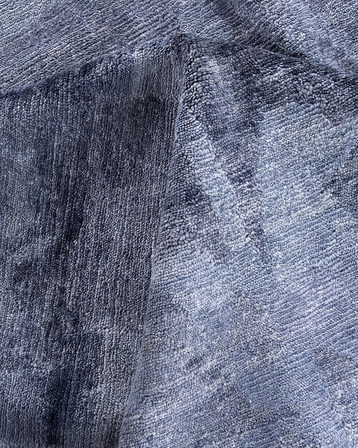 Seta Tappeto moderno e contemporaneo in seta astratta annodata a mano di colore grigio 9' 2