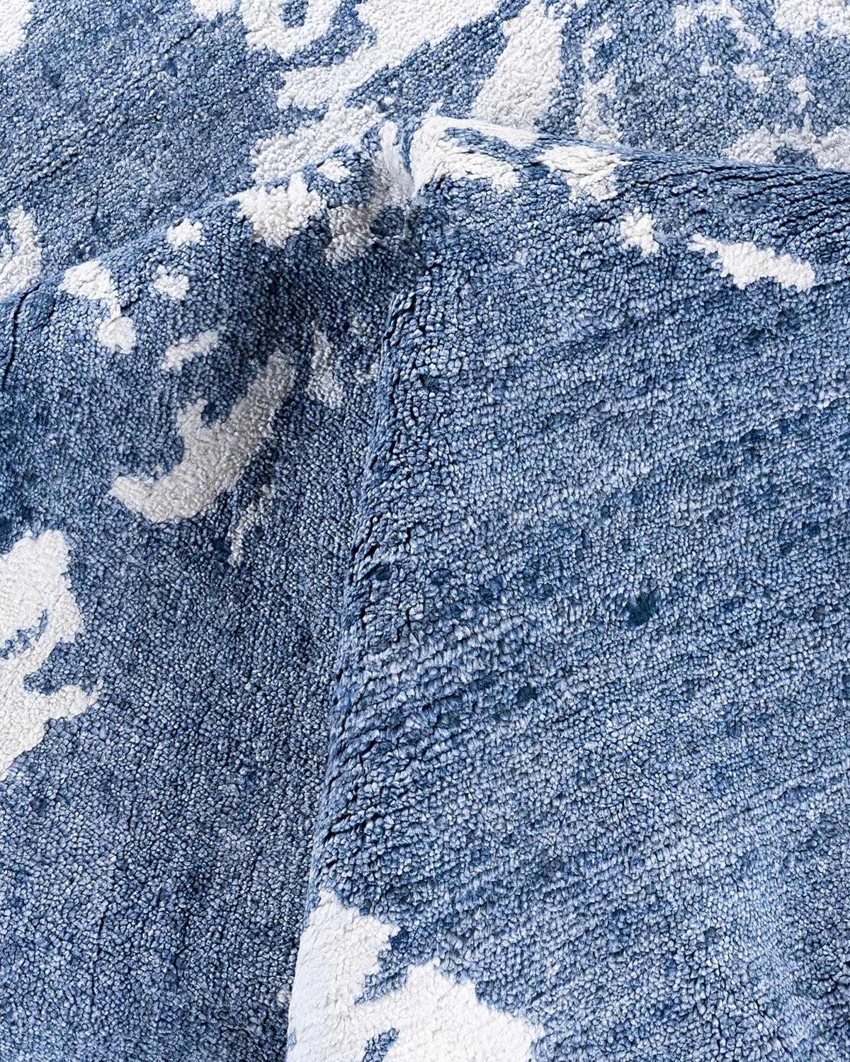 Alfombra de seda abstracta anudada a mano, moderna y contemporánea 9' 2