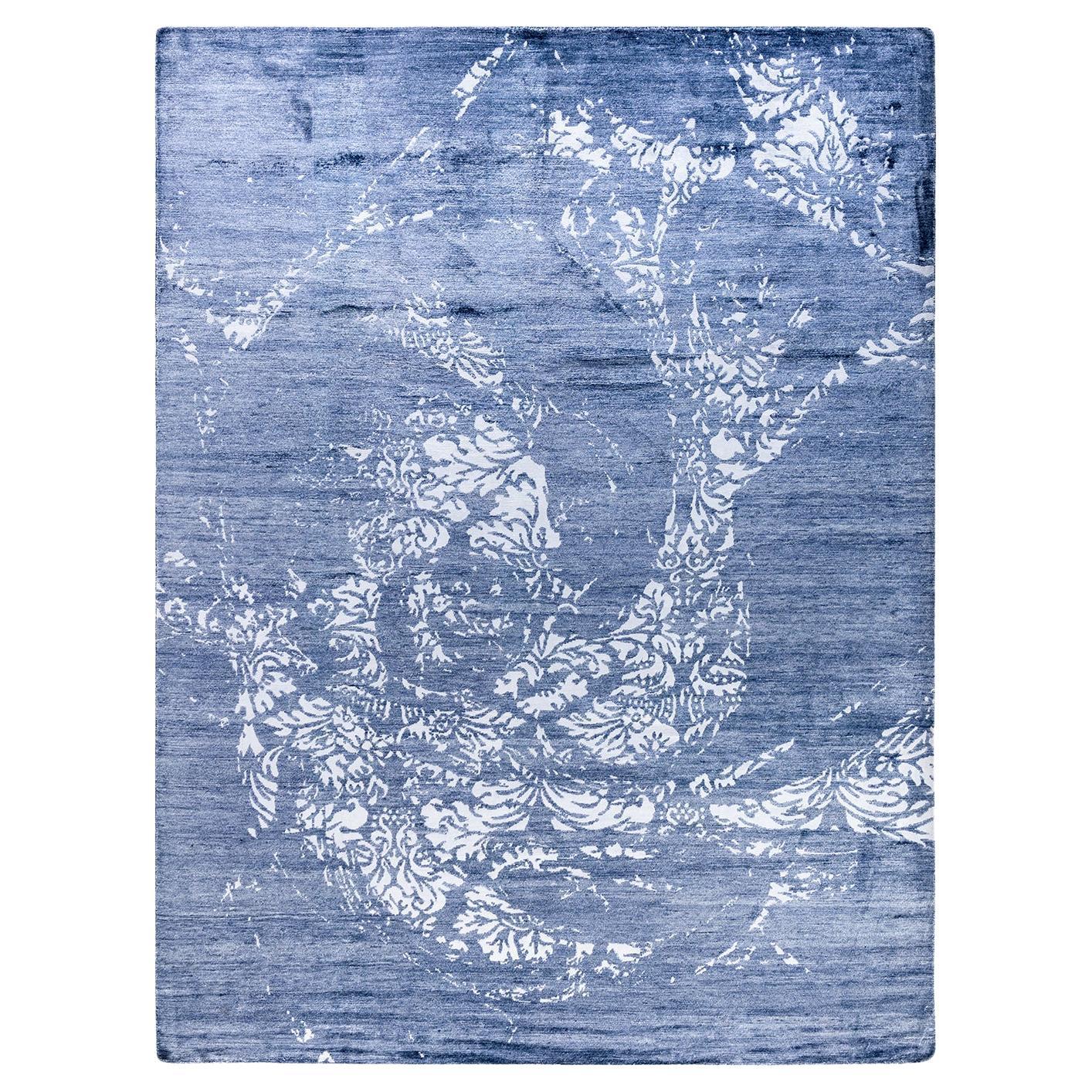 Contemporary Modern Hand Knotted Abstract Silk Gray Area Rug 9' 2" x 12' 0"