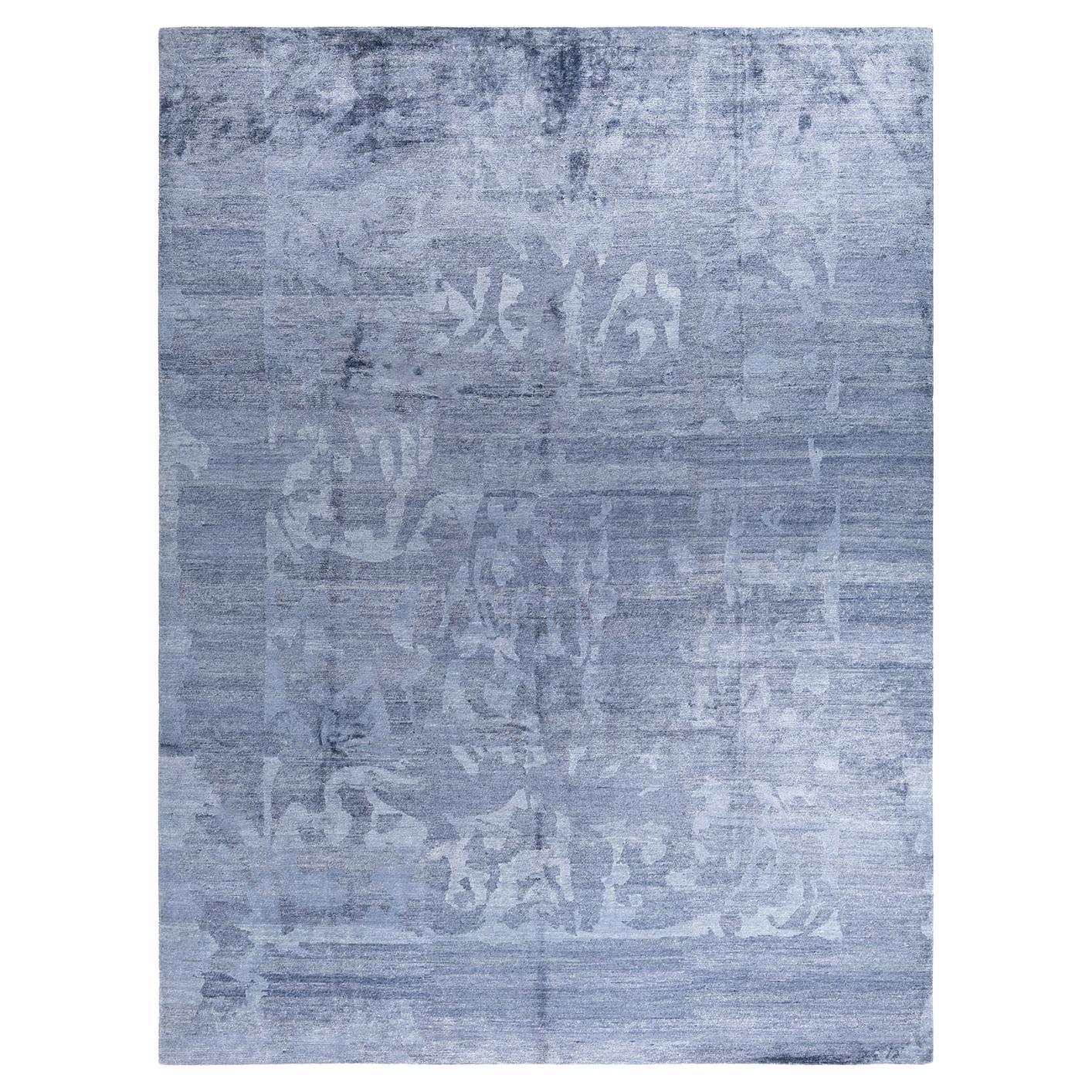 Tappeto moderno e contemporaneo in seta astratta annodata a mano di colore grigio 9' 2" x 12' 0"
