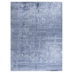 Tappeto moderno e contemporaneo in seta astratta annodata a mano di colore grigio 9' 2" x 12' 0"