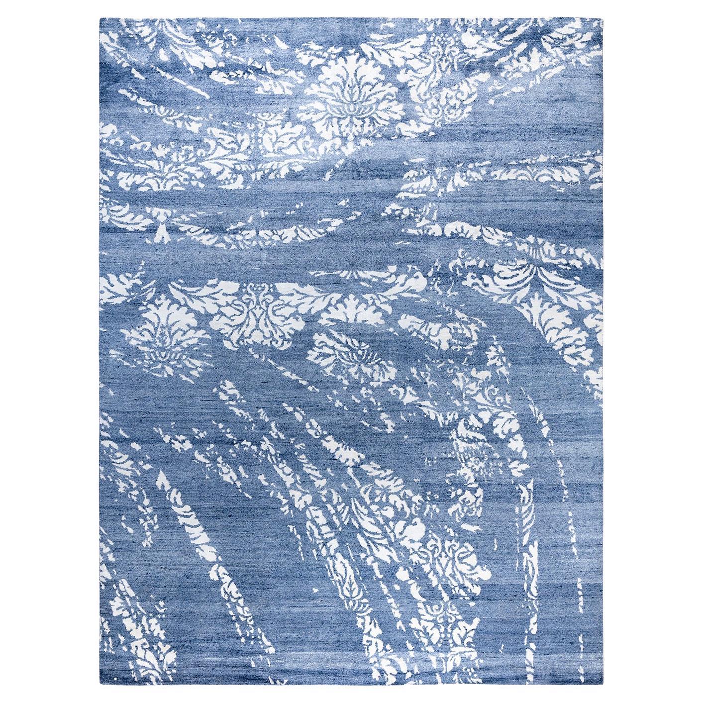 Tappeto moderno e contemporaneo in seta astratta annodata a mano di colore grigio 9' 2" x 12' 0"