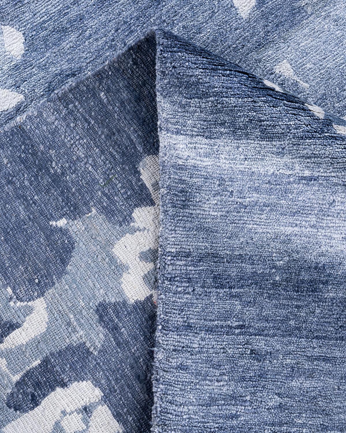 XXI secolo e contemporaneo Tappeto moderno contemporaneo in seta astratta annodata a mano di colore grigio 9' 2
