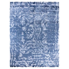 Contemporary Modern Hand Knotted Abstract Silk Ivory Area Rug 9' 2" x 12' 0"