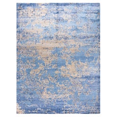 Contemporary Modern Hand Knotted Abstract Silk Purple Area Rug 9' 0" x 12' 0"