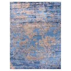 Contemporary Modern Hand Knotted Abstract Silk Purple Area Rug 9' 2" x 12' 1"