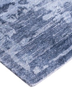 Contemporary Modern Hand Knotted Abstract Silk White Area Rug 8' 3" x 10' 6"