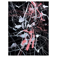 Contemporary Modern Hand Knotted Abstract Silk & Wool Black Area Rug 9'1"x11'10"