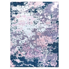 Contemporary Modern Hand Knotted Abstract Silk & Wool Gray Area Rug 8'10" x12'0"